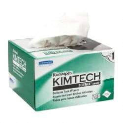 Kimtech - Dry Clean Room/Lab/Critical Task Wipes - Pop-Up, 8-3/8" x 4-3/8" Sheet Size, White - Eagle Tool & Supply