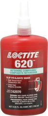 Loctite - 250 mL Bottle, Green, Medium Strength Liquid Retaining Compound - Series 620, 24 hr Full Cure Time, Heat Removal - Eagle Tool & Supply