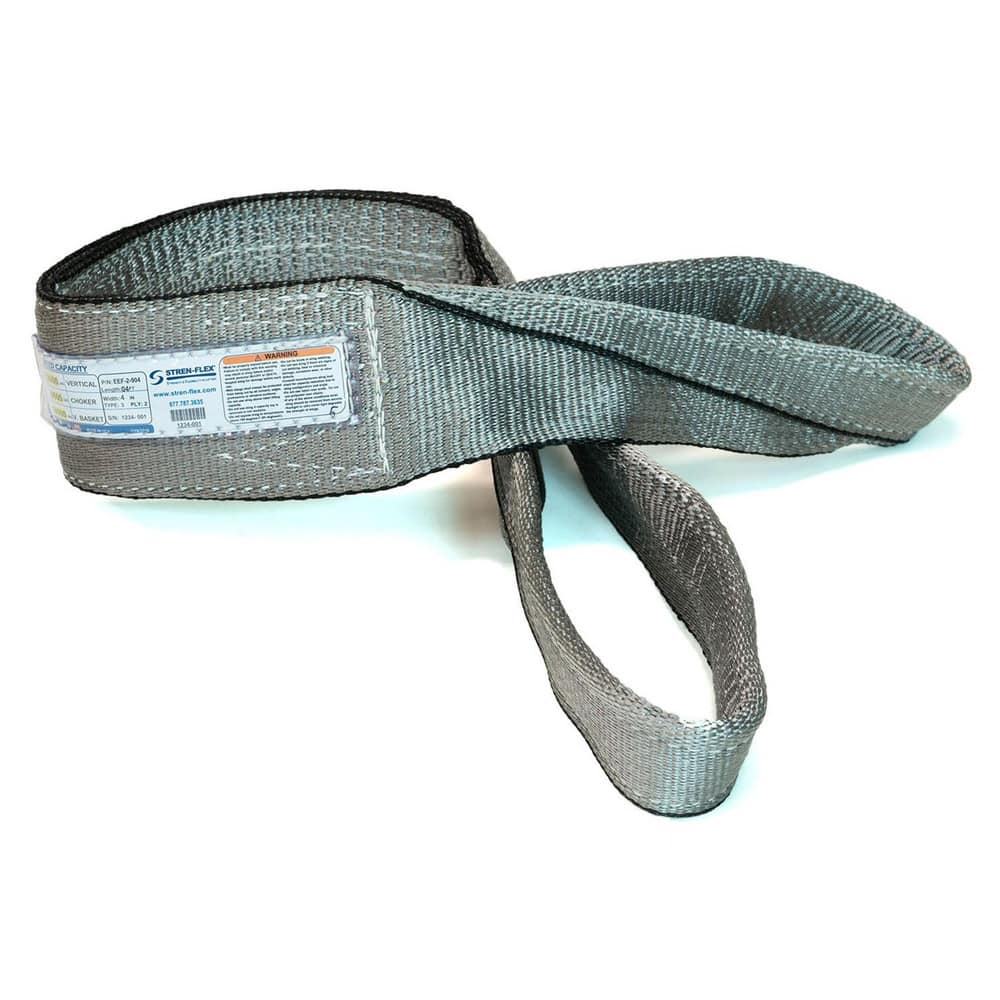 Slings & Tiedowns (Load-Rated); Sling Type: Eye & Eye; Length (Feet): 16; Vertical Capacity (Lb.): 11500; Choker Capacity (Lb.): 9200; Width (Inch): 4; Basket Capacity (Lb.): 23000; Eye Type: Twisted Eye; Sling Material: Polyester; Sling Width: 4 in; Eye