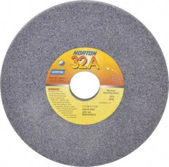 Norton - 7" Diam x 1-1/4" Hole x 1/2" Thick, I Hardness, 54 Grit Surface Grinding Wheel - Aluminum Oxide, Type 1, Coarse Grade, 3,600 Max RPM, Vitrified Bond, No Recess - Eagle Tool & Supply