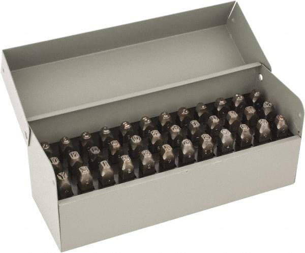 C.H. Hanson - 36 Piece, 3/16" Character Steel Stamp Set - Letters & Figures, Low Stress Round Face Full - Eagle Tool & Supply