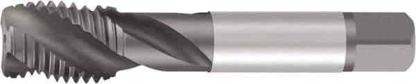 Emuge - 5/8-11 UNC 3 Flute Modified Bottoming Spiral Flute Tap - Cobalt, Oxide Finish, 3-13/16" OAL, Right Hand Flute, Right Hand Thread, Oversize, H4, Series Enorm - Eagle Tool & Supply