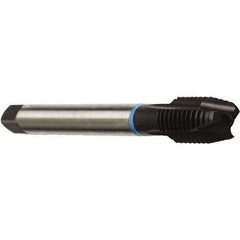 Emuge - M8x1.00 Metric Fine, 3 Flute, Nitride Finish, Cobalt Spiral Point Tap - Plug Chamfer, Right Hand Thread, 90mm OAL, 17mm Thread Length, 6mm Shank Diam, 6G Class of Fit, Series Rekord B - Exact Industrial Supply