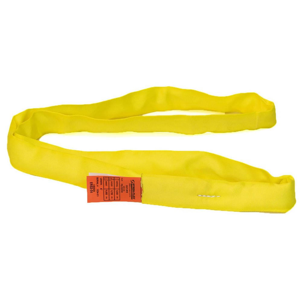 Slings & Tiedowns (Load-Rated); Sling Type: Round; Length (Feet): 6; Vertical Capacity (Lb.): 8400; Choker Capacity (Lb.): 6720; Basket Capacity (Lb.): 16800; Eye Type: No Eye; Sling Material: Polyester; Sling Width: 2.1 in; Sling Diameter: 1.1 in; Maximu