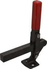 De-Sta-Co - 1,000 Lb Holding Capacity, Vertical Handle, Manual Hold Down Toggle Clamp - 177° Handle Movement, 180° Bar Opening, Solid Bar, Flanged Base, Electro-Plated Zinc, Carbon Steel - Eagle Tool & Supply