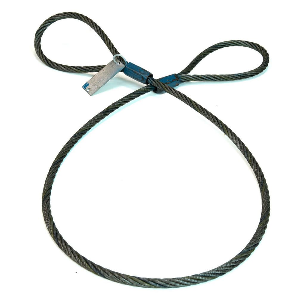 Slings & Tiedowns (Load-Rated); Sling Type: Wire Rope; Length (Feet): 14; Vertical Capacity (Lb.): 19600; Choker Capacity (Lb.): 14400; Width (Inch): 0; Basket Capacity (Lb.): 39200; Eye Type: Large Flemish Eye; Sling Material: Steel; Sling Width: 0 in; S