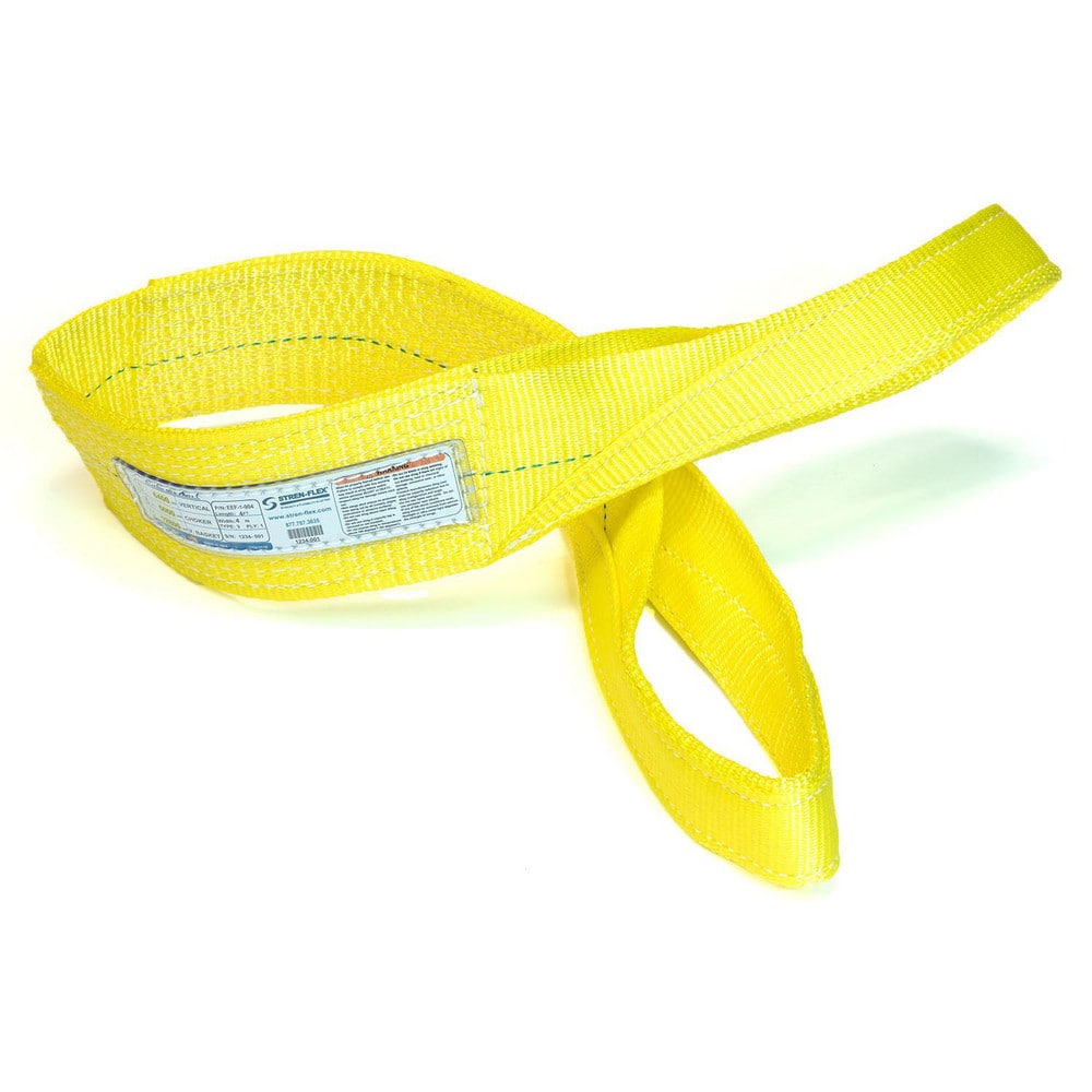 Slings & Tiedowns (Load-Rated); Sling Type: Eye & Eye; Length (Feet): 16; Vertical Capacity (Lb.): 9600; Choker Capacity (Lb.): 7600; Width (Inch): 6; Basket Capacity (Lb.): 19200; Eye Type: Flat Eye; Sling Material: Polyester; Sling Width: 6 in; Eye Leng