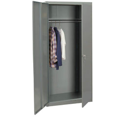 Storage Cabinets; Cabinet Type: Storage Cabinet; Cabinet Material: Steel; Width (Inch): 36; Depth (Inch): 18; Cabinet Door Style: Solid; Height (Inch): 78; Locking Mechanism: Keyed; Assembled: No; Finish: Powder Coated; Color: Dove Gray; Includes: (2) Key