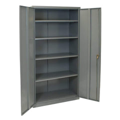 Storage Cabinets; Cabinet Type: Storage Cabinet; Cabinet Material: Steel; Width (Inch): 48; Depth (Inch): 24; Cabinet Door Style: Solid; Height (Inch): 78; Locking Mechanism: Keyed; Assembled: Yes; Finish: Powder Coated; Color: Dove Gray; Includes: (2) Ke