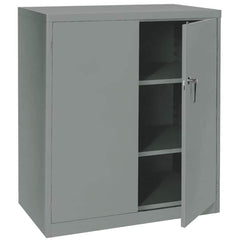 Storage Cabinets; Cabinet Type: Storage Cabinet; Cabinet Material: Steel; Width (Inch): 36; Depth (Inch): 24; Cabinet Door Style: Solid; Height (Inch): 42; Locking Mechanism: Keyed; Assembled: Yes; Finish: Powder Coated; Color: Dove Gray; Number Of Shelve