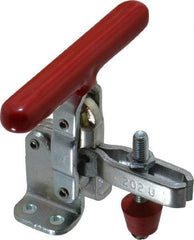 De-Sta-Co - 200 Lb Holding Capacity, Vertical Handle, Manual Hold Down Toggle Clamp - 65° Handle Movement, 105° Bar Opening, U-Bar, Flanged Base, Electro-Plated Zinc, Carbon Steel - Eagle Tool & Supply