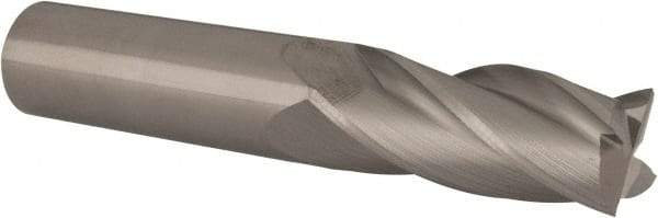 Made in USA - 5/8", 1-1/2" LOC, 5/8" Shank Diam, 3-1/2" OAL, 4 Flute, Solid Carbide Square End Mill - Single End, Uncoated, Spiral Flute, 30° Helix, Centercutting, Right Hand Cut, Right Hand Flute - Eagle Tool & Supply