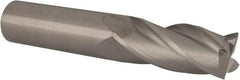 Made in USA - 5/8", 1-1/2" LOC, 5/8" Shank Diam, 3-1/2" OAL, 4 Flute, Solid Carbide Square End Mill - Single End, Uncoated, Spiral Flute, 30° Helix, Centercutting, Right Hand Cut, Right Hand Flute - Eagle Tool & Supply