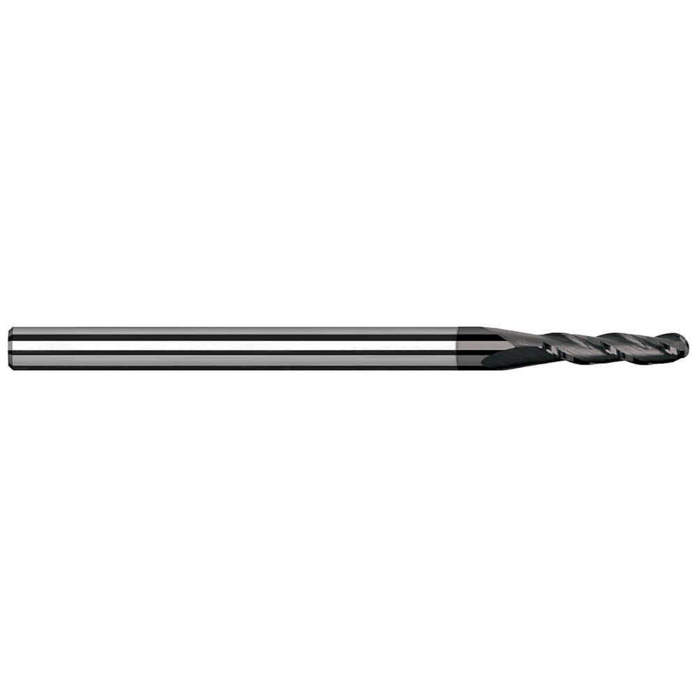 Harvey Tool - Ball End Mills; Mill Diameter (Inch): 3/32 ; Mill Diameter (Decimal Inch): 0.0930 ; Number of Flutes: 3 ; Length of Cut (Decimal Inch): 0.2790 ; Material: Solid Carbide ; Overall Length (Inch): 1-1/2 - Exact Industrial Supply