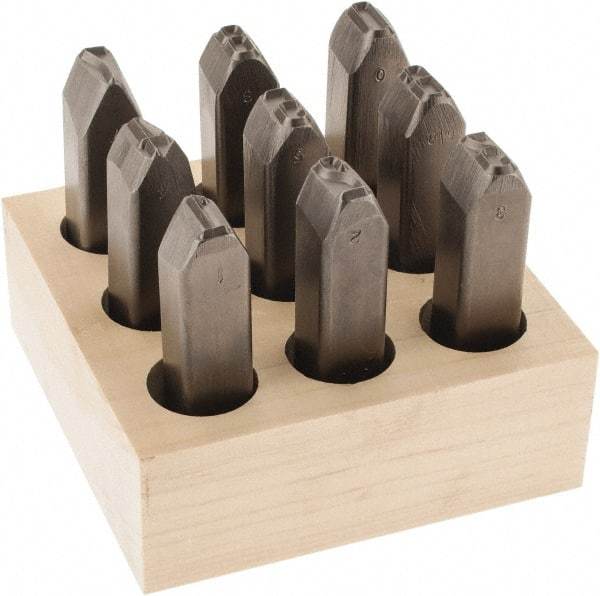 C.H. Hanson - 9 Piece, 5/8" Character Steel Stamp Set - Figures, Heavy Duty - Eagle Tool & Supply