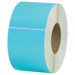 Value Collection - Pack of 4 Rolls, 1,000 Labels per Roll, 4" x 6" Light Blue Topcoated Facestock Thermal Labels - Eagle Tool & Supply