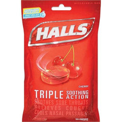 HALLS - Cherry Flavor Cough Drop Lozenges - Sore Throat Relief - Eagle Tool & Supply