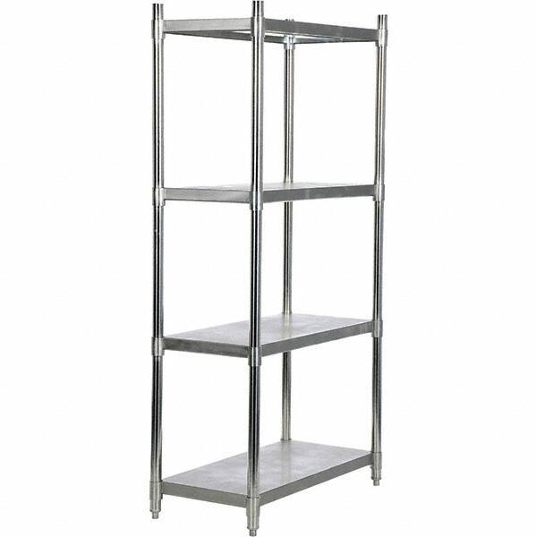 Vestil - 4 Shelf Steel Shelving - 600 Lb Capacity, 18" Wide x 36" High x 74" Deep, Stainless Steel - Eagle Tool & Supply