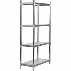 Vestil - 4 Shelf Steel Shelving - 600 Lb Capacity, 18" Wide x 36" High x 74" Deep, Stainless Steel - Eagle Tool & Supply