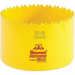 Starrett - 3-1/2" Diam, 2" Cutting Depth, Hole Saw - High Speed Steel Saw, Toothed Edge - Eagle Tool & Supply