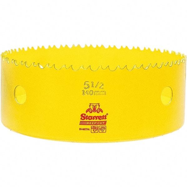Starrett - 5-1/2" Diam, 2" Cutting Depth, Hole Saw - High Speed Steel Saw, Toothed Edge - Eagle Tool & Supply
