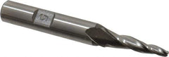 Made in USA - 5° Taper Angle per Side, 1/8" Small End Diam, 1" LOC, High Speed Steel 3 Flute Tapered Ball End Mill - 2-7/8" OAL, 3/8" Shank Diam - Eagle Tool & Supply