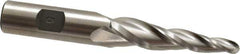 Made in USA - 5° Taper Angle per Side, 1/4" Small End Diam, 2-1/4" LOC, High Speed Steel 3 Flute Tapered Ball End Mill - 4-1/4" OAL, 1/2" Shank Diam, Spiral Flute - Eagle Tool & Supply