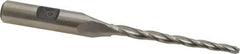 Made in USA - 1° Taper Angle per Side, 1/8" Small End Diam, 2" LOC, High Speed Steel 3 Flute Tapered Ball End Mill - 3-7/8" OAL, 3/8" Shank Diam - Eagle Tool & Supply