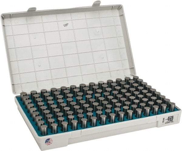 Meyer Gage - 125 Piece, 0.626-0.75 Inch Diameter Plug and Pin Gage Set - Plus 0.0001 Inch Tolerance, Class Z - Eagle Tool & Supply