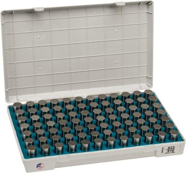 Meyer Gage - 84 Piece, 0.833-0.916 Inch Diameter Plug and Pin Gage Set - Minus 0.0001 Inch Tolerance, Class Z - Eagle Tool & Supply