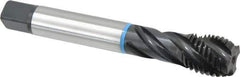 Emuge - 1-8 UNC 4 Flute 3B Modified Bottoming Spiral Flute Tap - Cobalt, Oxide Finish, 6.299" OAL, Right Hand Flute, Right Hand Thread, Series Enorm-VA - Eagle Tool & Supply