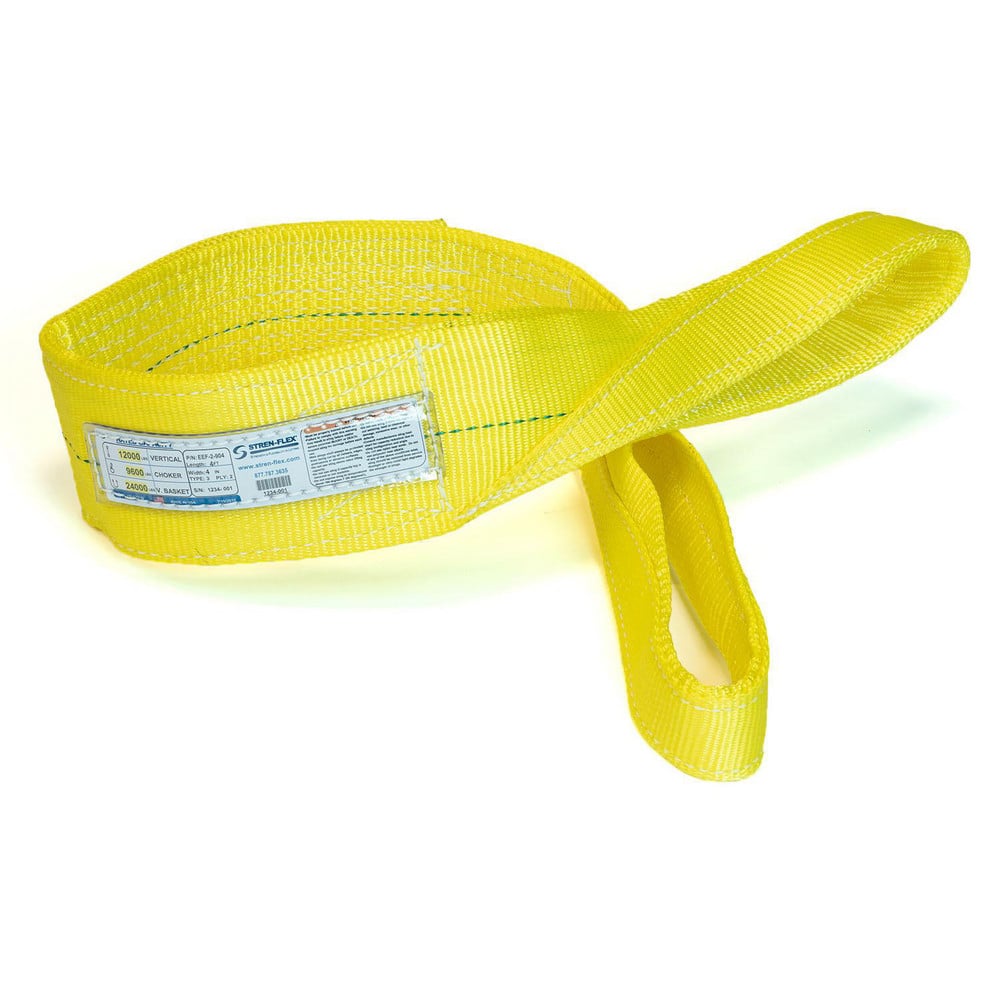 Slings & Tiedowns (Load-Rated); Sling Type: Eye & Eye; Length (Feet): 18; Vertical Capacity (Lb.): 8900; Choker Capacity (Lb.): 7200; Width (Inch): 3; Basket Capacity (Lb.): 17800; Eye Type: Flat Eye; Sling Material: Polyester; Sling Width: 3 in; Eye Leng