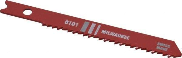 Milwaukee Tool - 2-3/4" Long, 14 Teeth per Inch, High Speed Steel Jig Saw Blade - Toothed Edge, 0.2813" Wide x 0.059" Thick, U-Shank - Eagle Tool & Supply