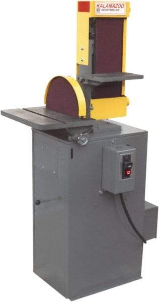 Kalamazoo - 48" Long x 6" Wide Belt, 12" Diam, Combination Sanding Machine - 3 hp, Single Phase - Eagle Tool & Supply