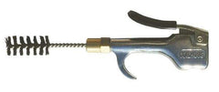 Coilhose Pneumatics - 150 Max psi Brush Tip Thumb Lever Blow Gun - 1/4 NPT, 4-1/2" Tube Length, Zinc Body, Brass Tip, Steel Brush - Eagle Tool & Supply