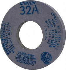 Norton - 12" Diam x 5" Hole x 1-1/2" Thick, K Hardness, 60 Grit Surface Grinding Wheel - Aluminum Oxide, Type 5, Medium Grade, 2,705 Max RPM, Vitrified Bond, One-Side Recess - Eagle Tool & Supply