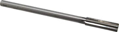 Made in USA - 0.567" Carbide-Tipped 6 Flute Chucking Reamer - Straight Flute, 7/16" Straight Shank, 2" Flute Length, 8" OAL - Eagle Tool & Supply