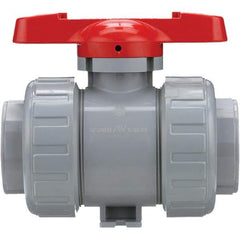 Asahi/America - 2-1/2" Pipe, Standard Port, CPVC True Union Design Ball Valve - Inline - Two Way Flow, Threaded Ends, Tee Handle, 150 WOG - Eagle Tool & Supply