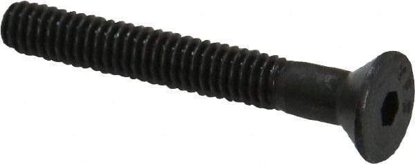 Value Collection - #8-32 UNC Hex Socket Drive, Flat Screw - Alloy Steel, Black Oxide Finish, Partially Threaded, 1-1/4" OAL - Eagle Tool & Supply