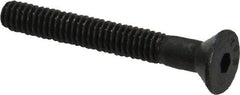 Value Collection - #8-32 UNC Hex Socket Drive, Flat Screw - Alloy Steel, Black Oxide Finish, Partially Threaded, 1-1/4" OAL - Eagle Tool & Supply