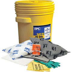 Brady SPC Sorbents - 17 Gal Capacity Oil Only & Universal Spill Kit - 20 Gal Polyethylene Drum - Eagle Tool & Supply