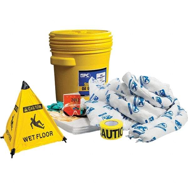 Brady SPC Sorbents - 17 Gal Capacity Oil Only Spill Kit - 20 Gal Polyethylene Drum - Eagle Tool & Supply