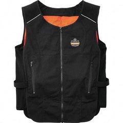 Ergodyne - Size S/M, Black Cooling Vest - 32 to 40" Chest, Zipper, Poly-Cotton - Eagle Tool & Supply