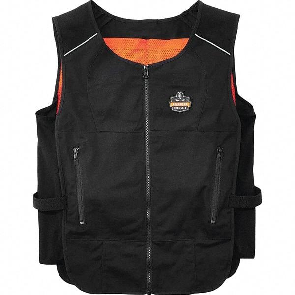 Ergodyne - Size L/XL, Black Cooling Vest - 40 to 52" Chest, Zipper, Poly-Cotton - Eagle Tool & Supply