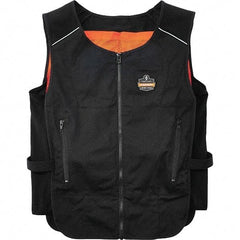 Ergodyne - Size L/XL, Black Cooling Vest - 40 to 52" Chest, Zipper, Poly-Cotton - Eagle Tool & Supply