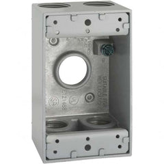 Hubbell-Raco - 4.57 x 2.816 x 2.148" Aluminum Rectangular Weather Resistant Outlet Box - Eagle Tool & Supply