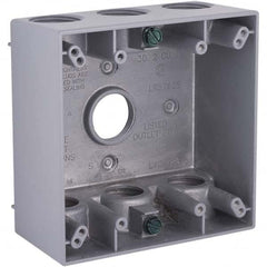 Hubbell-Raco - 4-1/2 x 4-1/2 x 2-1/4" Aluminum Square Weather Resistant Outlet Box - Eagle Tool & Supply