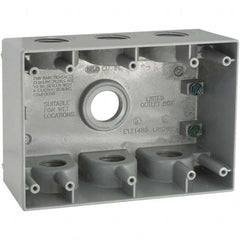 Hubbell-Raco - 4-1/2 x 6-3/8 x 2.781" Aluminum Rectangular Weather Resistant Outlet Box - Eagle Tool & Supply