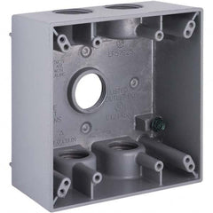 Hubbell-Raco - 4-1/2 x 4-1/2 x 2-1/4" Aluminum Square Weather Resistant Outlet Box - Eagle Tool & Supply