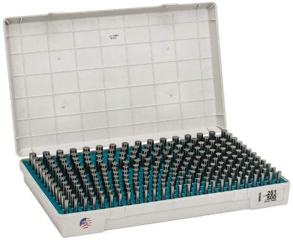Meyer Gage - 250 Piece, 0.251-0.5 Inch Diameter Plug and Pin Gage Set - Minus 0.0001 Inch Tolerance, Class Z - Eagle Tool & Supply